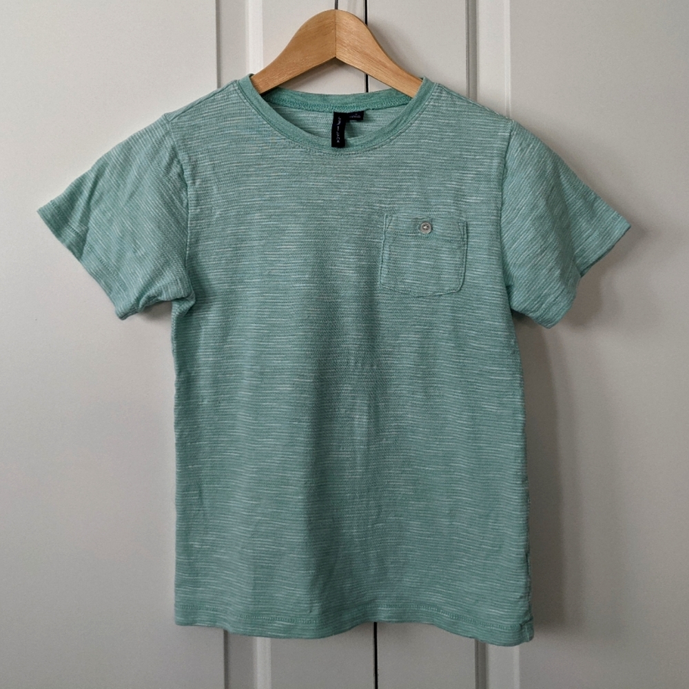 Janie & Jack Knit Mint Green/White T - Girls Sz 10